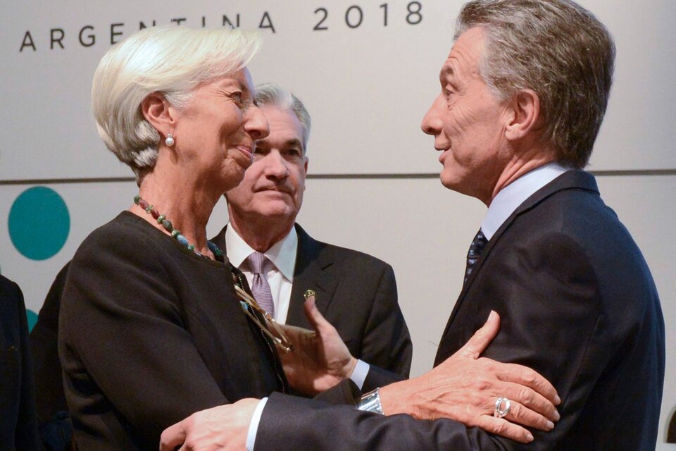 Macri, el ex ministro Dujovne y la Lagarde, ex jefa del FMI