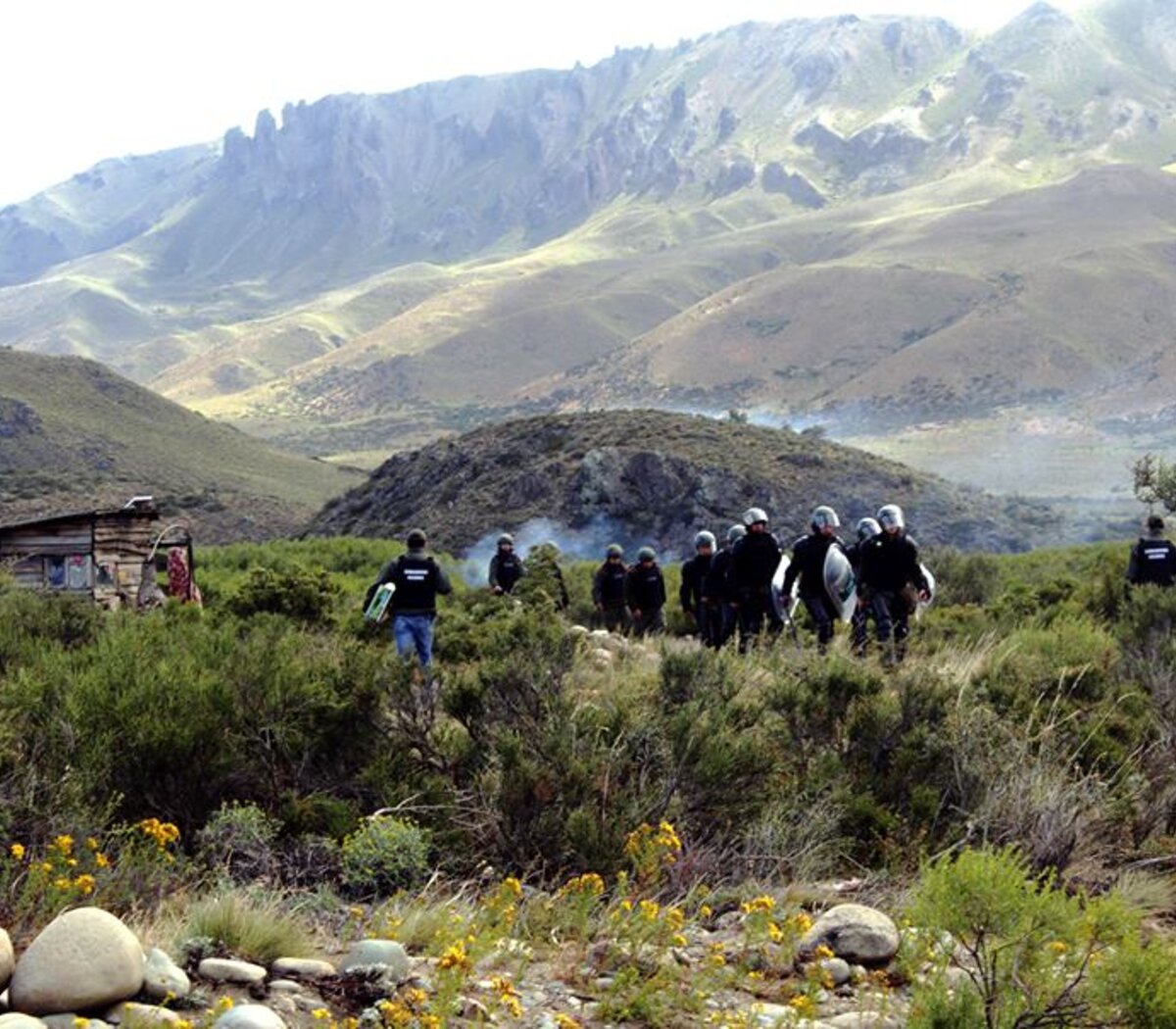 Caravana mapuche en solidaridad con la comunidad reprimida