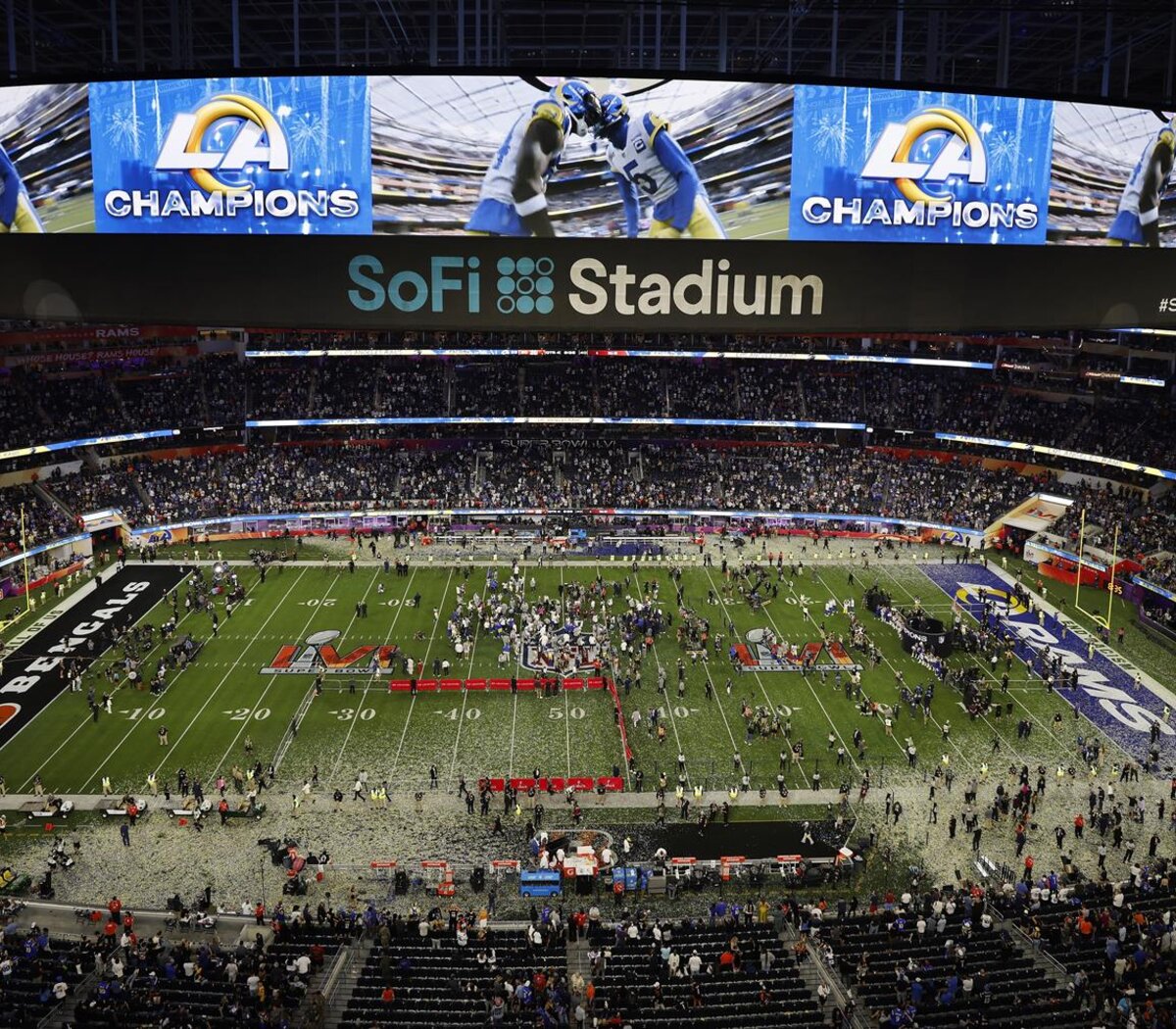 Rams de Los Ángeles conquistan el Super Bowl LVI al vencer a