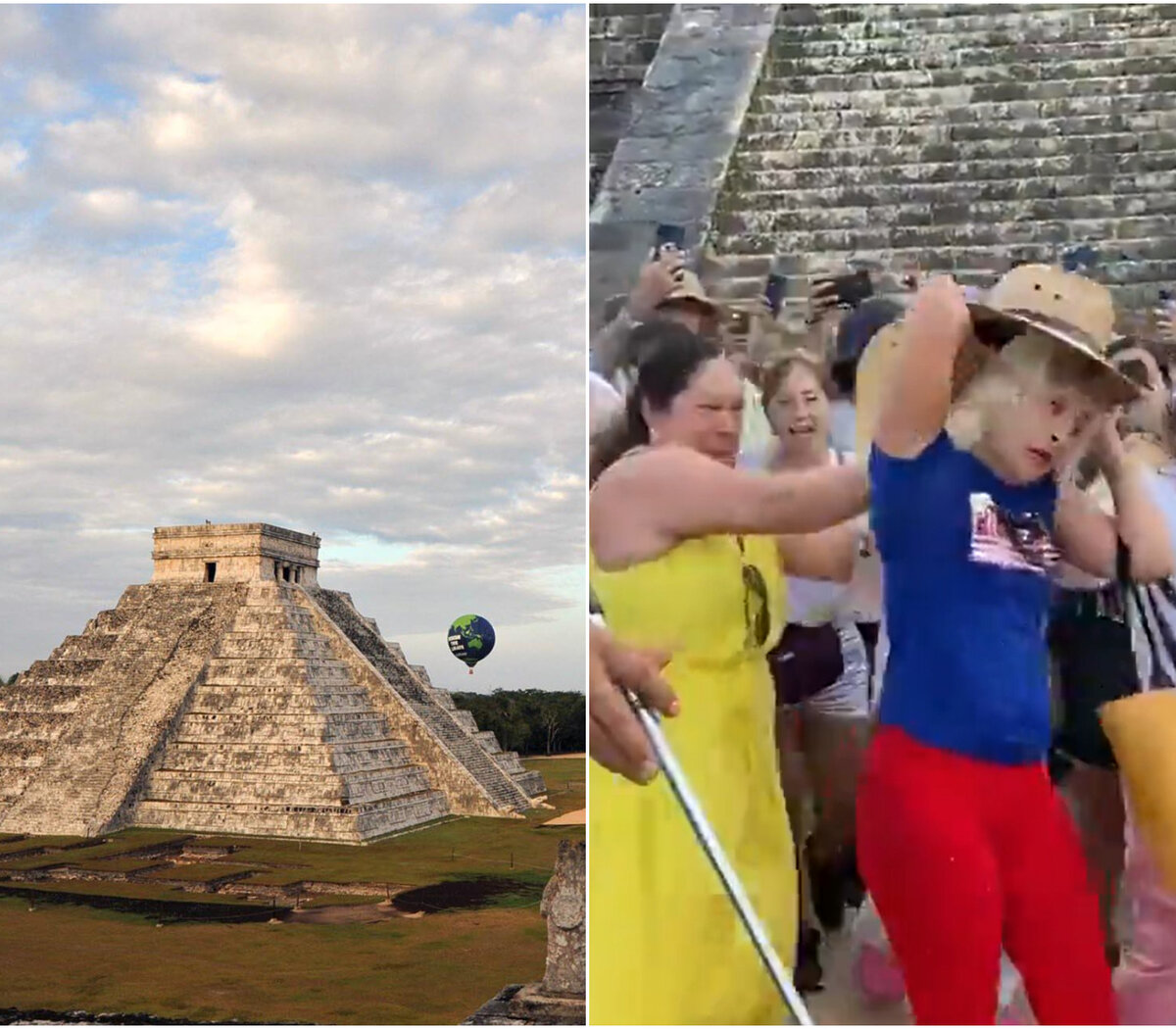 México: una turista escaló la pirámide de Chichen Itzá y quedó detenida |  Está prohibido desde 2008 | Página|12