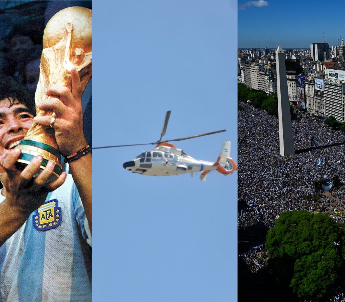 Lionel Messi: camiseta gigante del número 10 vuela sobre Argentina