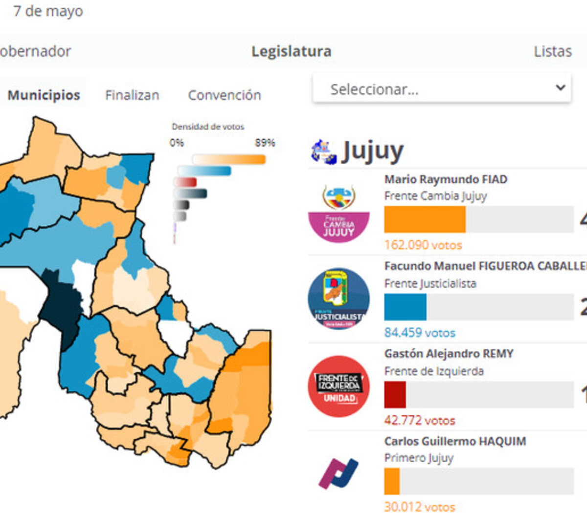 Elecciones en Jujuy el mapa interactivo con los resultados