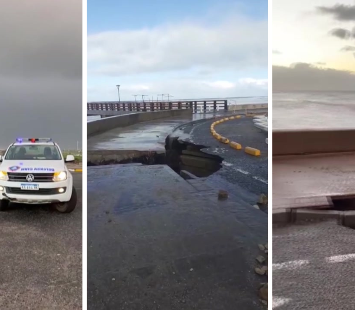 Miramar: fuertes olas provocaron destrozos en la costa | Se desmoronó el  pavimento | Página|12