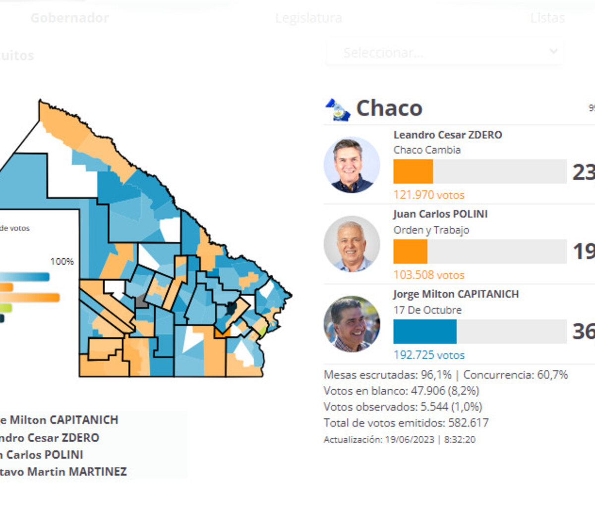 Elecciones PASO en Chaco el mapa interactivo con los resultados