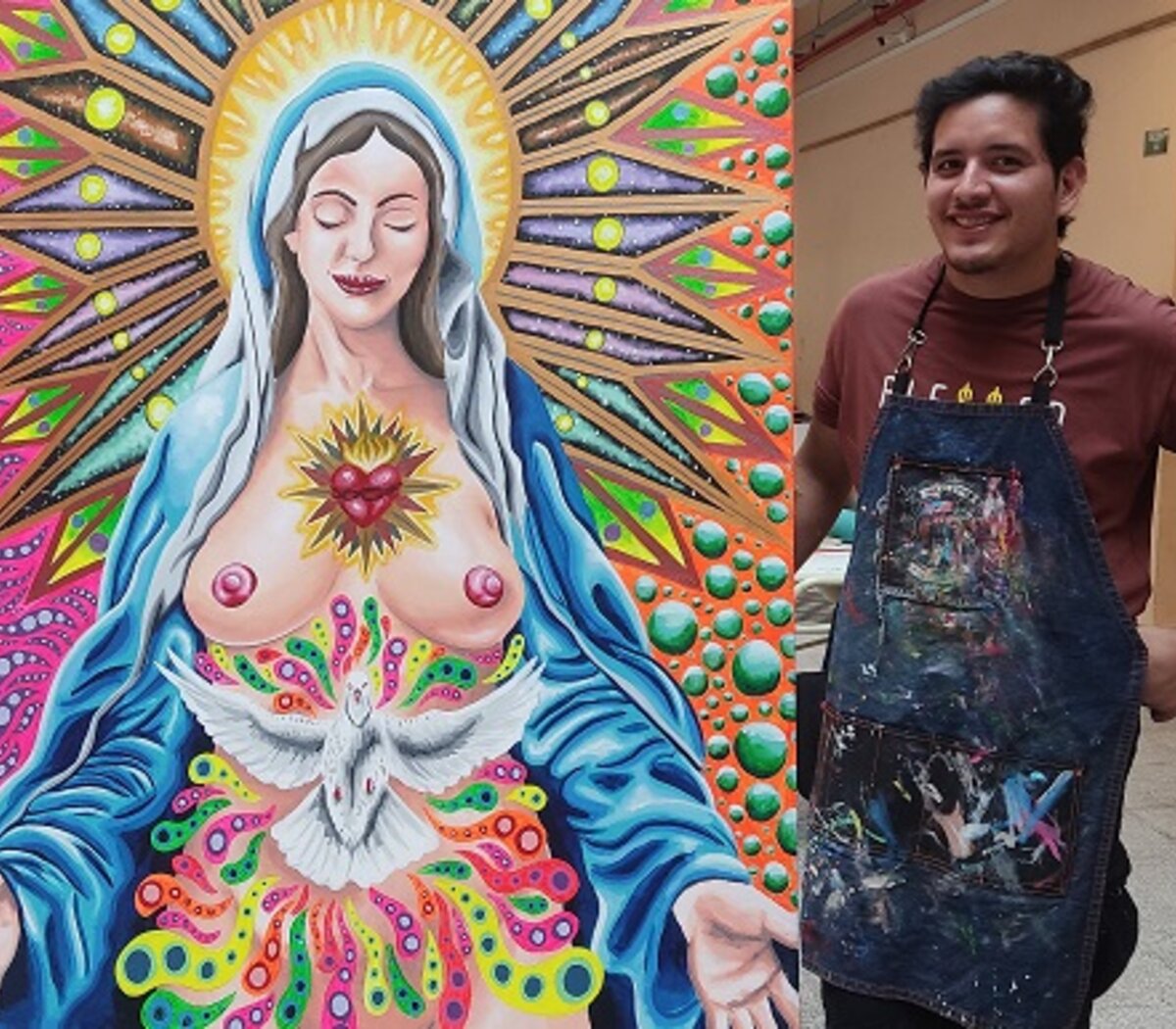 Revuelo por una pintura que muestra los pechos de la Virgen María | La  versión se exhibió en un comercio de Campo Quijano | Página|12