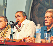 Juan Carlos Schmid, Héctor Daer y Carlos Acuña, el triunvirato que conduce la CGT. (Fuente: Télam) (Fuente: Télam) (Fuente: Télam)