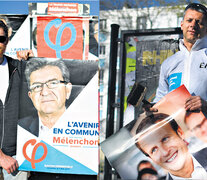 Simpatizantes de Mélenchon y de Macron; aún hay un 40 por ciento de indecisos. 