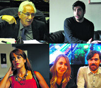 Héctor Recalde (FpV), Facundo Moyano (FR), Victoria Donda (Libres del Sur) y Myriam Bregman y Del Caño (FIT).