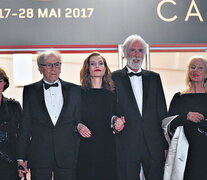 El equipo de Happy End en Cannes, encabezado por Haneke, Trintignant y Huppert. (Fuente: AFP) (Fuente: AFP) (Fuente: AFP)