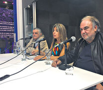 Horacio González y Jorge Alemán, en la charla coordinada por la periodista Nora Veiras.