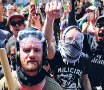 Activistas AntiFa durante una manifestación en San Francisco, California, en septiembre