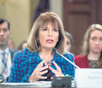 La congresista demócrata Jackie Speier declara ante un comité contra el acoso sexual. (Fuente: AFP) (Fuente: AFP) (Fuente: AFP)