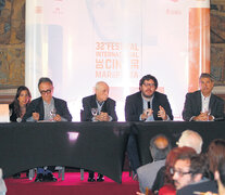 Funcionarios y programadores de la muestra durante la presentación en el Museo de Arte Decorativo. (Fuente: Bernardino Avila) (Fuente: Bernardino Avila) (Fuente: Bernardino Avila)