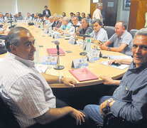 Héctor Daer, Juan Carlos Schmid y Carlos Acuña, los triunviros que representan a distintas líneas internas. (Fuente: Sandra Cartasso) (Fuente: Sandra Cartasso) (Fuente: Sandra Cartasso)