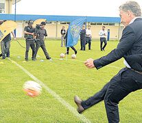 El presidente Mauricio Macri, en la cancha de Boca.