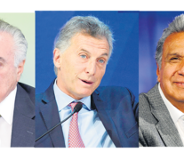 Michel Temer, Mauricio Macri y Lenín Moreno