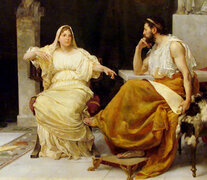 Ilustración de José Garnelo y Alda: &amp;quot;Aspasia y Pericles&amp;quot; (óleo, 1893)