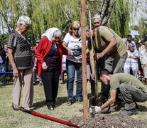 Chiche Massa, integrante de Madres de la Plaza 25 de Mayo de Rosario en el acto de ayer.