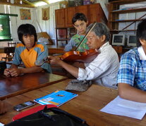 Ensayando con Don Germán Mendez, Marcos y otros docentes auxiliares.