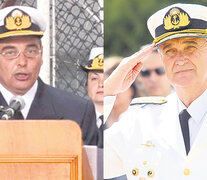 El contraalmirante Luis López Mazzeo y el ex jefe de la Armada Marcelo Srur.