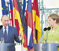 Rueda de prensa de Putin y Merkel en Meseberg. (Fuente: AFP) (Fuente: AFP) (Fuente: AFP)