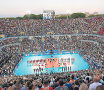 El partido inaugural del Mundial se jugó al aire libre en el Foro Itálico de Roma. (Fuente: EFE) (Fuente: EFE) (Fuente: EFE)