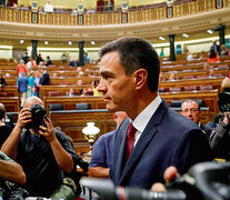 Pedro Sánchez en el Congreso español. Defendió su tesis.