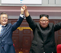 Moon y Kim se mostraron conformes con los acuerdos alcanzados durante su cumbre en Pyongyang. (Fuente: AFP) (Fuente: AFP) (Fuente: AFP)