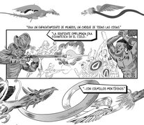Varios dibujantes hicieron Nueve Dragones. Aquí, Plumas de tempestad, de Andrés Lozano.