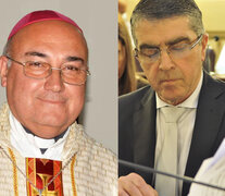 El obispo de Santa Fe, Sergio Fenoy, y el senador del PJ, Armando Traferri.