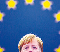 Merkel, ayer durante su discurso en el Parlamento Europeo de Estrasburgo.