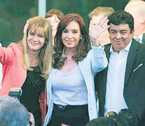 Verónica Magario, Cristina Kirchner y Fernando Espinoza. (Fuente: Matanza Digital) (Fuente: Matanza Digital) (Fuente: Matanza Digital)