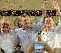 Otros tiempos. Cantard, Macri y López Molina festejando. (Fuente: Andres Macera) (Fuente: Andres Macera) (Fuente: Andres Macera)