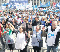 Los docentes de todos los niveles se manifestaron durante el último año en defensa de la educación pública. (Fuente: Bernardino Avila) (Fuente: Bernardino Avila) (Fuente: Bernardino Avila)