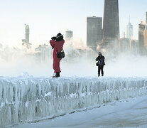 El río congelado, en Chicago, donde la temperatura fue más fría que en Marte. (Fuente: AFP) (Fuente: AFP) (Fuente: AFP)