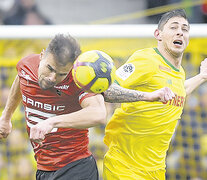 Sala, con la camiseta del Nantes, en un partido de la última temporada.