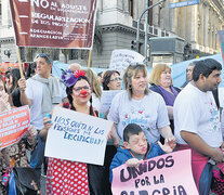 Los discapacitados organizaron varias manifestaciones para reclamar, pero no tuvieron respuesta. (Fuente: Sandra Cartasso) (Fuente: Sandra Cartasso) (Fuente: Sandra Cartasso)