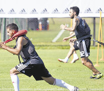 El plantel de River entrenó ayer en el predio de Ezeiza. (Fuente: Prensa River) (Fuente: Prensa River) (Fuente: Prensa River)