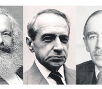 Karl Marx, Michal Kalecki y John Maynard Keynes.