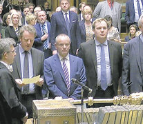 Un grupo de parlamentarios participaba ayer del debate sobre la postergación del Brexit. (Fuente: AFP) (Fuente: AFP) (Fuente: AFP)