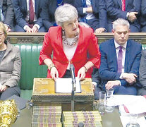 Theresa May toma la palabra en el Parlamento británico luego de que rechazara su acuerdo con la Unión Europea. (Fuente: AFP/PRU) (Fuente: AFP/PRU) (Fuente: AFP/PRU)