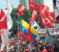 Los simpatizantes de Maduro se movilizaron en un acto de celebración de su victoria electoral.