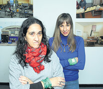 Silvana Lanchez y Laura González Vidal, en la muestra en la sede de la CTA. (Fuente: Bernardino Avila) (Fuente: Bernardino Avila) (Fuente: Bernardino Avila)