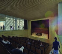 Imagen simulada de lo que será el auditorio del Castagnino.
