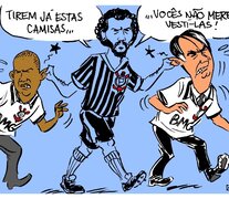 Sócrates, tirándole de las orejas a Bolsonaro y Marcelinho Carioca.