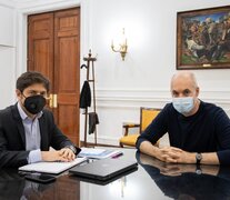 El gobernador bonaerense, Axel Kicillof, y el jefe de Gobierno porteño, Horacio Rodríguez Larreta, se reunirán para evaluar cómo sigue la cuarentena. 