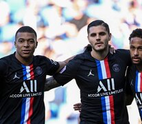 Mbappé, Icardi y Neymar, figuras del PSG. (Fuente: AFP) (Fuente: AFP) (Fuente: AFP)