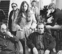 Kubrick, Shelley Duvall y Nicholson en el set del Overlook.