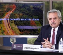 El presidente Alberto Fernández anunció la ejecución de una serie de obras públicas para las provincias de Buenos Aires, Entre Ríos, Corrientes, San Juan y Santa Cruz, que significarán una inversión de más de 22 mil millones de pesos. (Fuente: Télam) (Fuente: Télam) (Fuente: Télam)