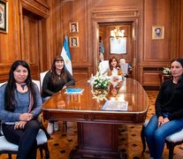 Cristina Kirchner recibió a dirigentas territoriales del MTE.